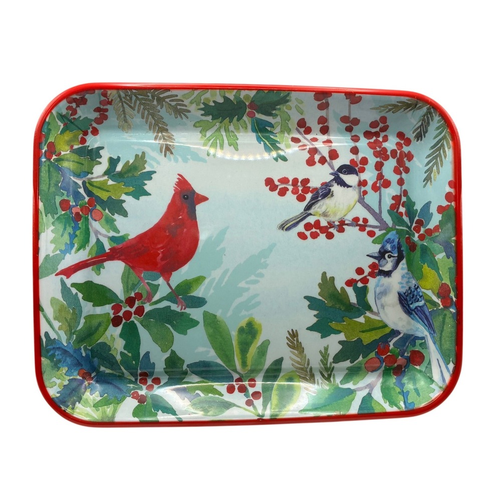 180 Degrees design by Casey Krimmel Melamine Tray Winter Birds Platter